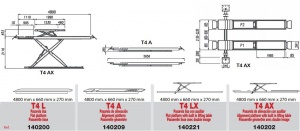 Platform scissor lift T4L - T4A - T4LX - T4AX (drawing)