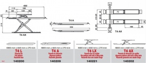 Plate-forme à ciseaux T4L - T4A - T4LX - T4AX (plan)