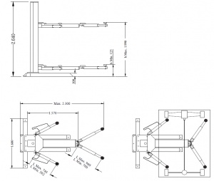 13167 Diagram of single post lift