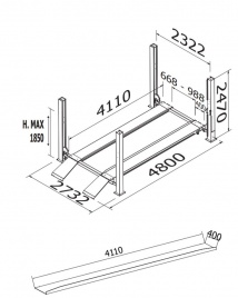 Plan du pont élévateur 3,2 tonnes C-430 [13335]