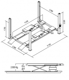 Plan du pont élévateur